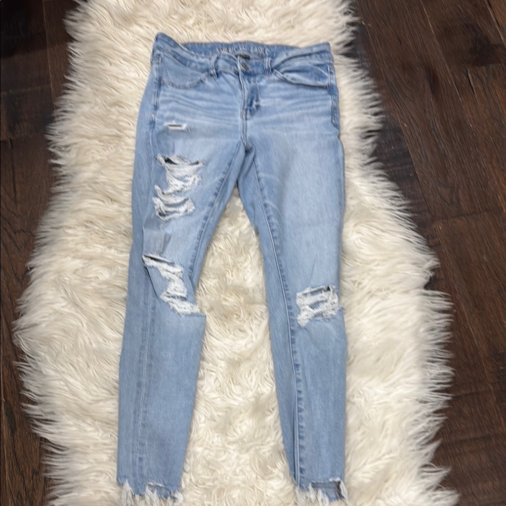 Distressed Light Blue Women's Jeans